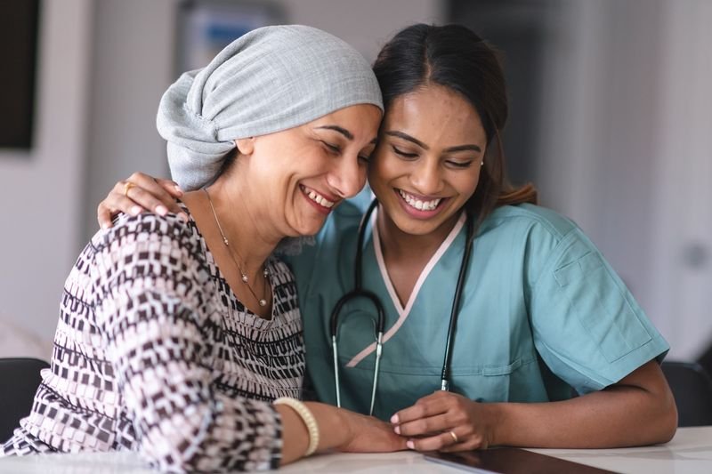 Caregiver supporting a client